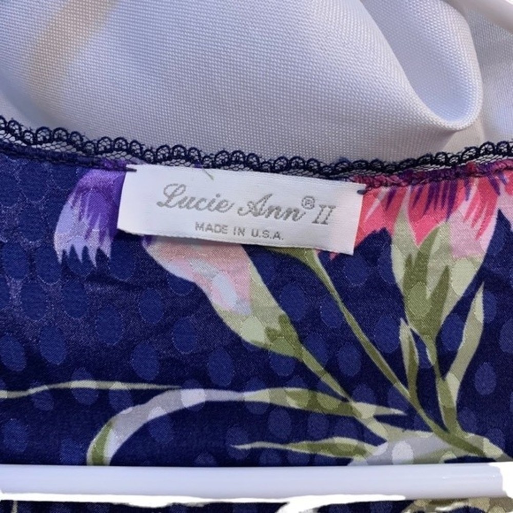 Vintage Lucie Ann II Floral Lacey Lingerie Robe Kimono Made in USA Size Medium - Picture 3 of 14